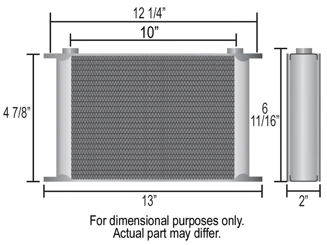 Derale 16 Row Series 10000 Stack Plate Oil Fluid Cooler, -10AN - Side View