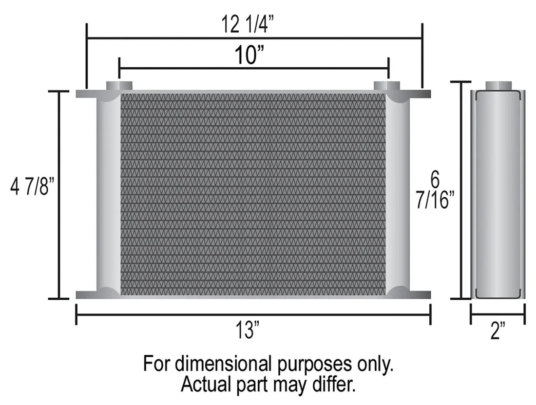 Derale 16 Row Series 10000 Stack Plate Oil Fluid Cooler, -6AN - Side View