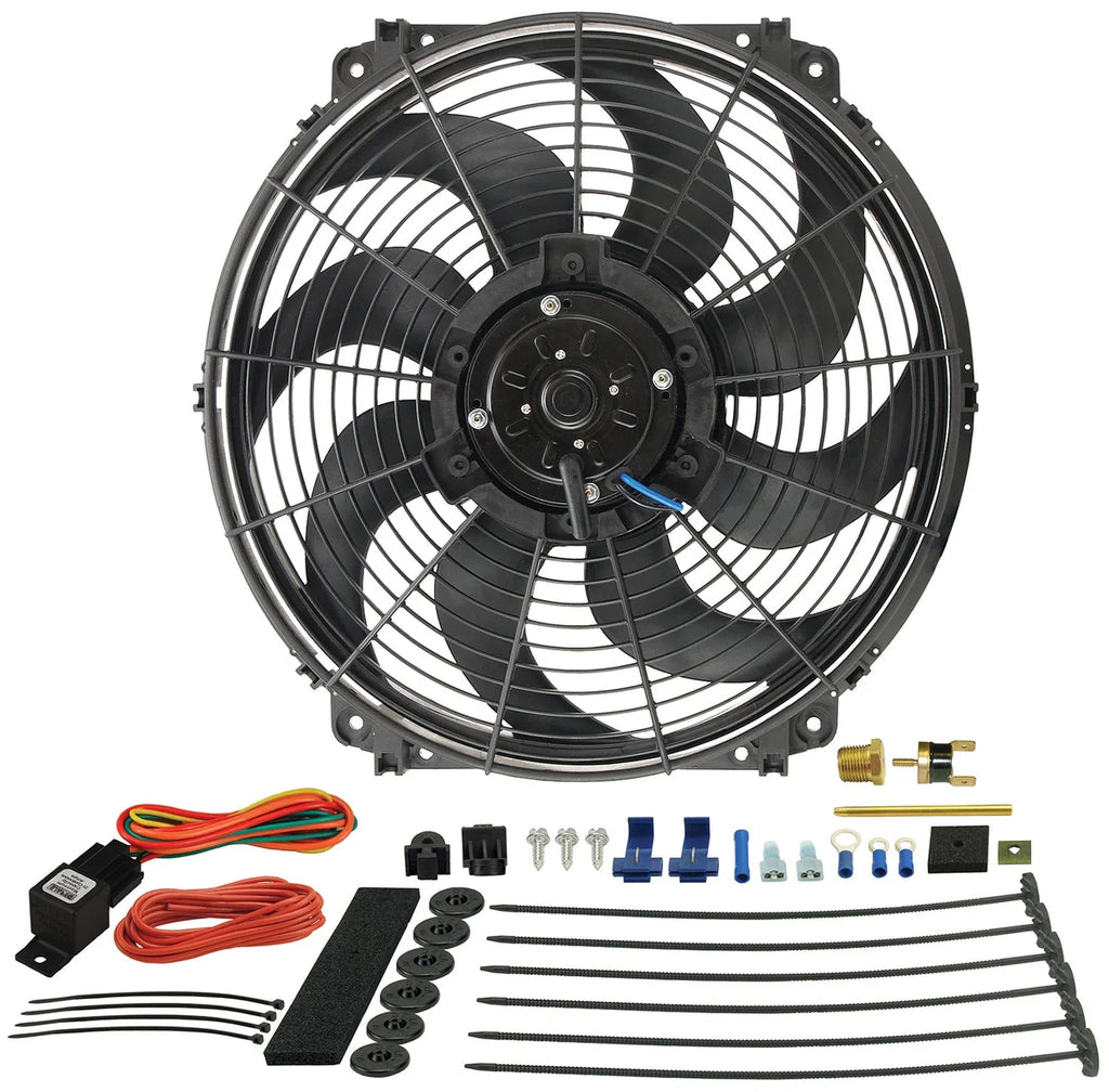 Derale 16" Tornado Electric Fan & 180°F Dual Probe Fan Controller Kit - Main Product View