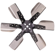 Load image into Gallery viewer, Derale 17" Heavy Duty Stainless Steel Reverse Rotation Flex Fan, Black Hub - Side View