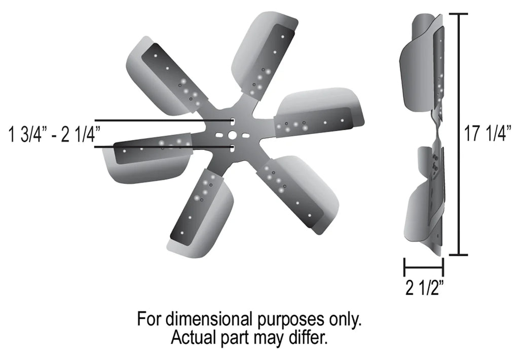 Derale 17" Heavy Duty Stainless Steel Reverse Rotation Flex Fan, Black Hub - Installation View