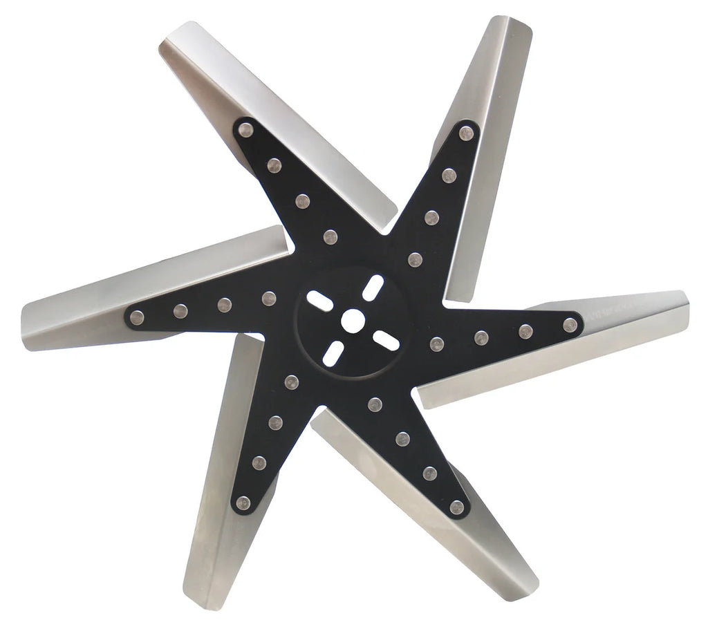 Derale 18" High Performance Stainless Steel Reverse Rotation Flex Fan, Black Hub - Main Product View
