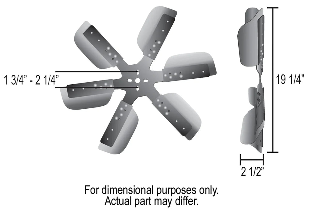 Derale 19" Heavy Duty Stainless Steel Reverse Rotation Flex Fan, Black Hub 17619 - Installation View