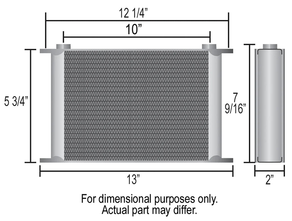 Derale 19 Row Series 10000 Stack Plate Fluid Cooler, -10AN - Side View