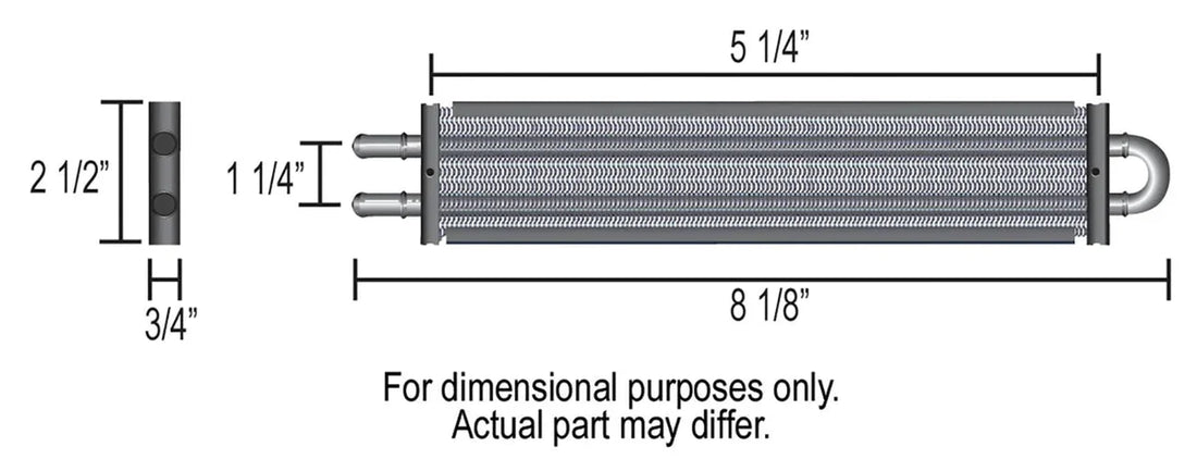 Derale 2 Pass 8" Series 7000 Copper/Aluminum Power Steering Kit with Mount Brackets - Detail View