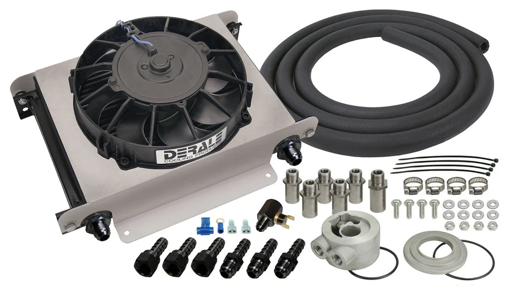 Derale 25 Row Hyper-Cool Remote Engine Oil Cooler Kit, -8AN - Main Product View