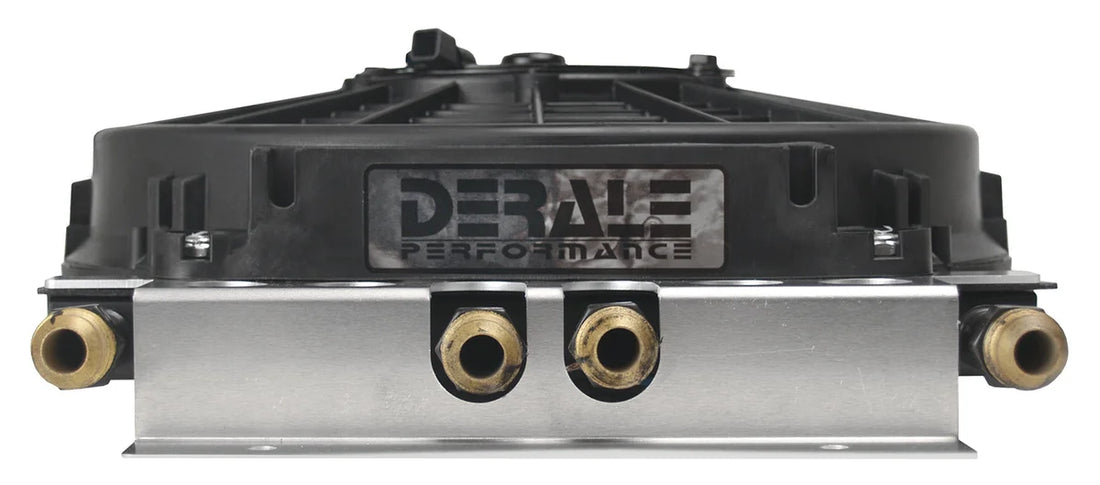 Derale 4 & 4 Pass Dual Circuit Electra-Cool Remote Cooler, -8AN - Side View