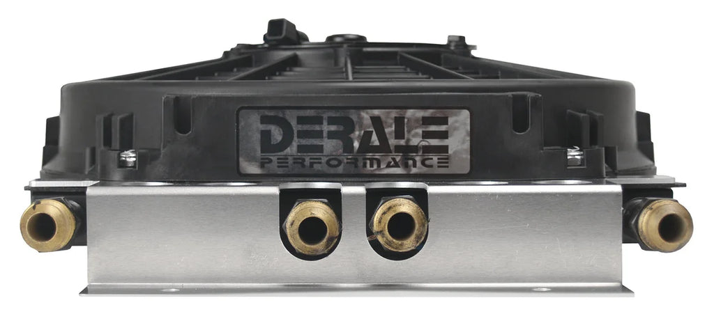 Derale 4 & 4 Pass Dual Circuit Electra-Cool Remote Cooler, -8AN - Side View
