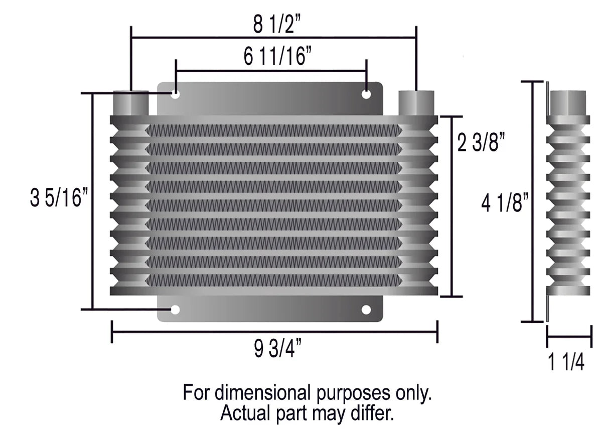 Derale 5 Row Series 9000 Plate & Fin Transmission Cooler Kit , 1/2 ...