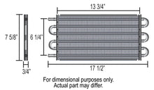 Load image into Gallery viewer, Derale 6 Pass 18" Series 7000 Copper/Aluminum Tube&amp;Fin Transmission Cooler Kit, -6AN - Side View
