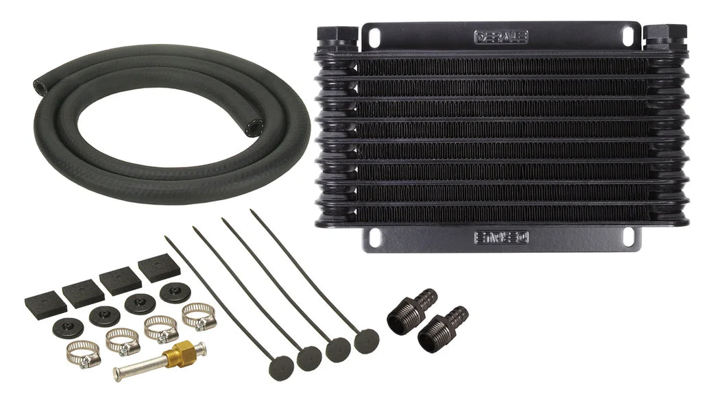 Derale 9 Row Series 9000 Plate & Fin Transmission Cooler Kit, 1/2" NPT - Main Product View