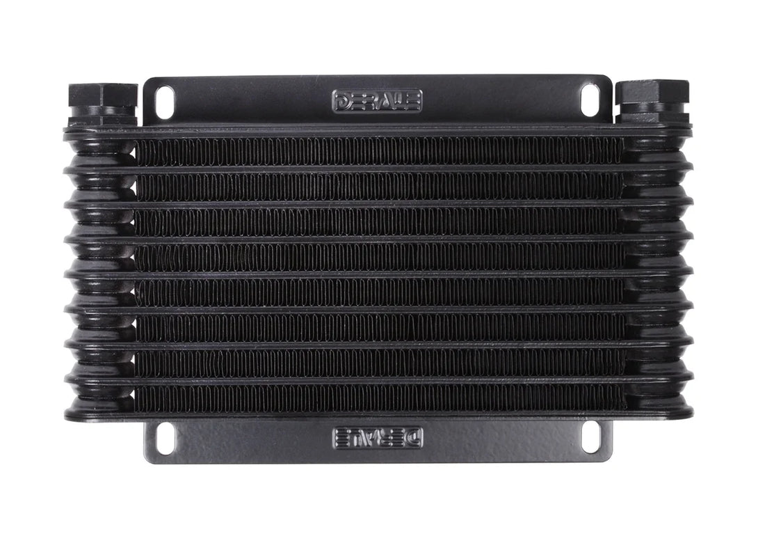 Derale 9 Row Series 9000 Plate & Fin Transmission Cooler Kit, 1/2" NPT - Side View