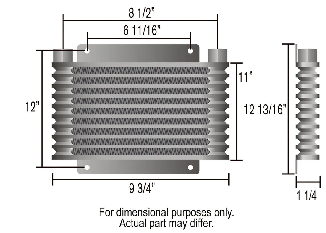 Derale Automatic Transmission Oil Cooler Kit 13615 - Side View