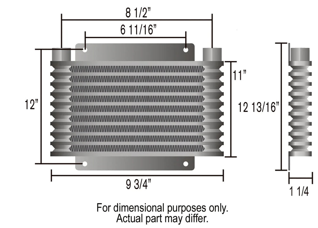 Derale Automatic Transmission Oil Cooler Kit 13615 - Side View