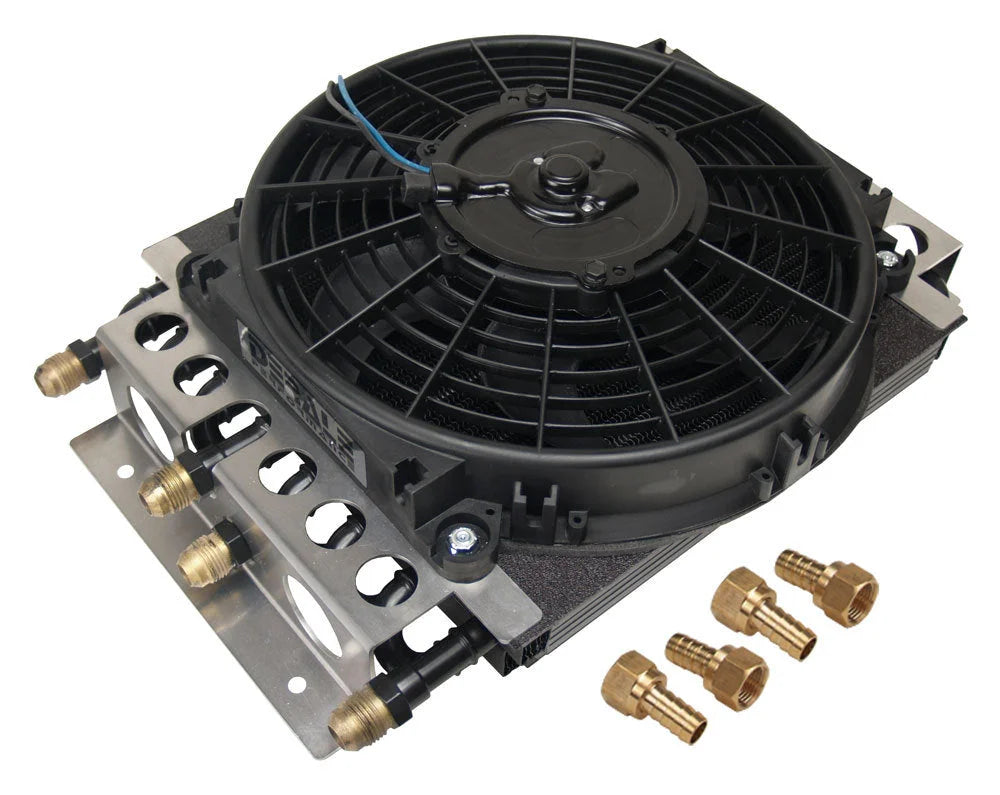 Derale Dual Circuit Oil Cooler w/Fan 8an 8 & 8 Pass 15200