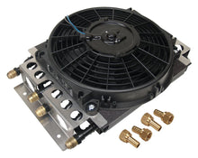 Load image into Gallery viewer, Derale Dual Circuit Oil Cooler w/Fan 8an 8 &amp; 8 Pass 15200
