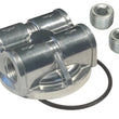 Load image into Gallery viewer, Derale Dual Side Ports Spin On Adapter with 1/2" NPT Ports and 3/4"-16 Filter Thread - Main Product View