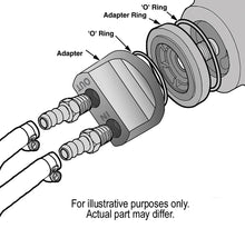 Load image into Gallery viewer, Derale Dual Side Ports Spin On Adapter with 1/2" NPT Ports and 3/4"-16 Filter Thread - Side View