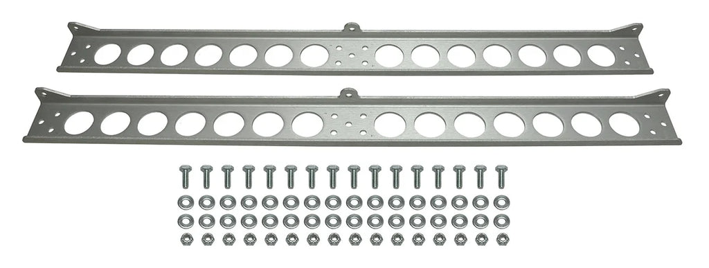 Derale Dual Stacked Plate Brushed Aluminum Brackets With Mounting Hardware - Side View