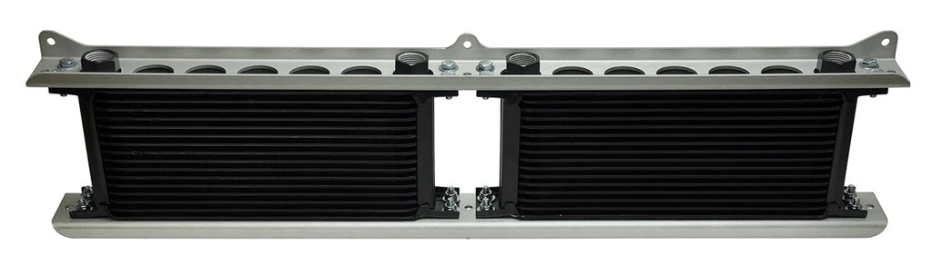 Derale Dual Stacked Plate Brushed Aluminum Brackets With Mounting Hardware - Back View
