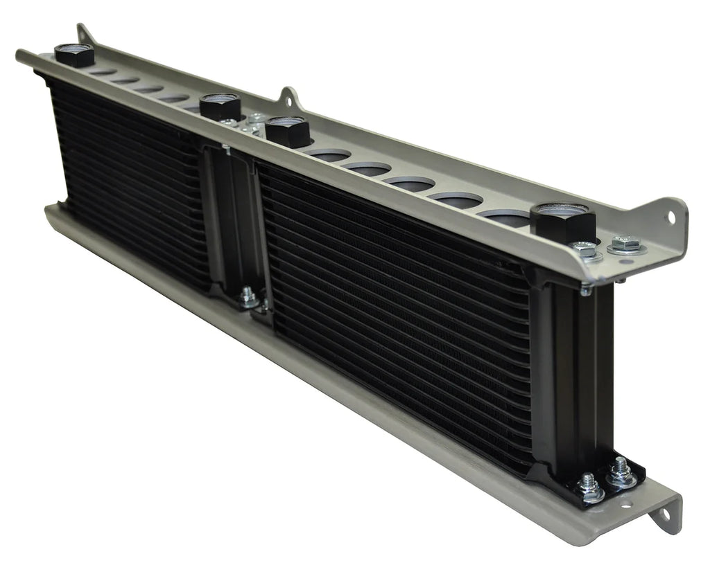 Derale Dual Stacked Plate Brushed Aluminum Brackets With Mounting Hardware - Installation View