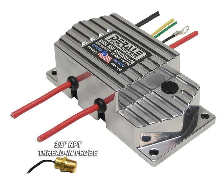 Derale High Amperage Adjustable Dual Electric Fan Controller, 3/8" NPT Thread In Probe 16789 fits 1966-2016 Acura / Audi /...