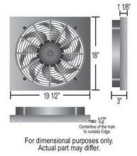 Load image into Gallery viewer, Derale High Output 17" Electric Puller Fan/Black Steel Shroud Kit - Side View