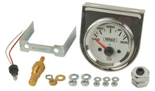 Load image into Gallery viewer, Derale Lighted Black on White 2-1/16" Electric Oil Temperature Gauge Kit - Main Product View
