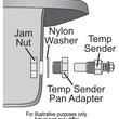 Load image into Gallery viewer, Derale Lighted Black on White 2-1/16" Electric Oil Temperature Gauge Kit - Side View