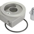 Load image into Gallery viewer, Derale Low Profile Pressure relief Sandwich Adapter w/ 3/8" NPT Ports &amp; 20x1.5mm Thread - Main Product View