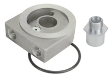 Load image into Gallery viewer, Derale Low Profile Pressure relief Sandwich Adapter w/ 3/8" NPT Ports &amp; 20x1.5mm Thread - Main Product View