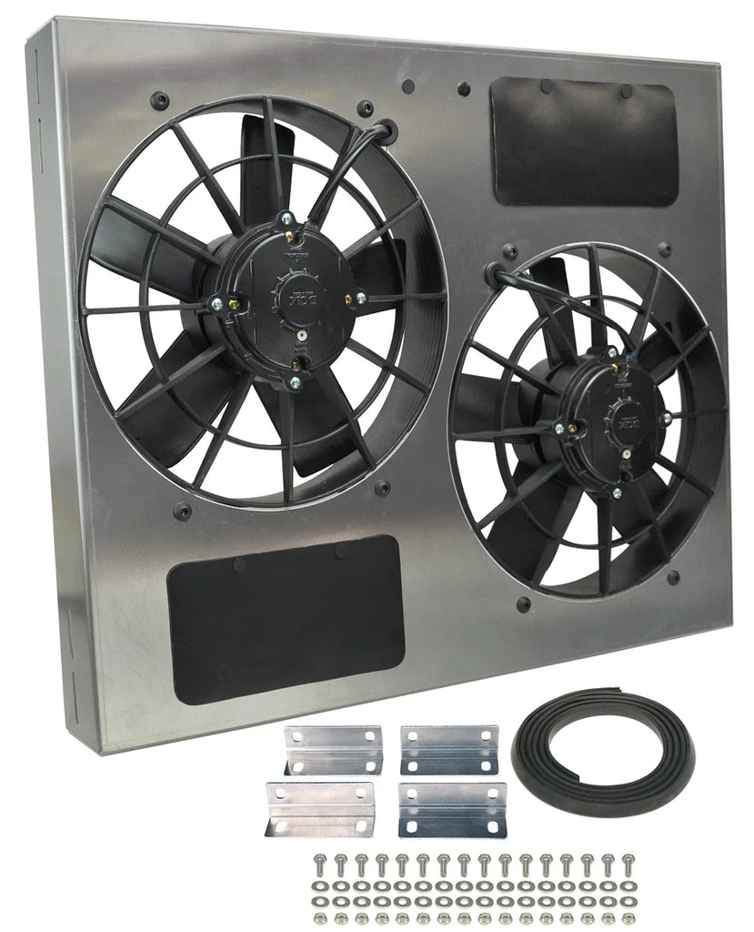 Derale Powerpack - High Output Dual 11" Electric RAD Fan/Aluminum Shroud Kit - Main Product View