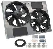 Load image into Gallery viewer, Derale Powerpack - High Output Dual 12&quot; Electric RAD Fan/Powder coated Steel Shroud Kit 16927 - Main Product View