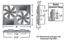 Load image into Gallery viewer, Derale Powerpack - High Output Dual 12&quot; Electric RAD Fan/Powder coated Steel Shroud Kit 16927 - Side View
