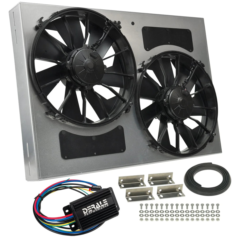 Derale Powerpack - High Output Dual 12" RAD Fan/Aluminum Shroud w/ PWM Controller - Main Product View