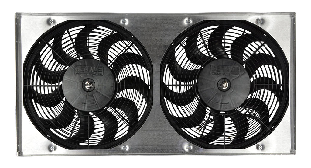 Derale Powerpack - High Output Dual 17" Electric RAD Fan/Aluminum Shroud Kit 16843 - Back View