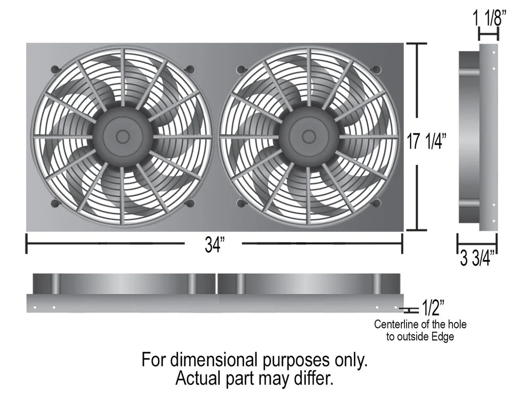 Derale Powerpack - High Output Dual 17" Electric RAD Fan/Aluminum Shroud Kit 16843 - Additional View 6