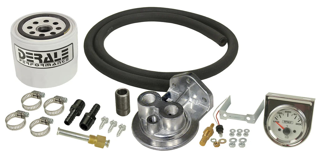 Derale Single Mount 3/8" NPT Ports Up Remote Transmission Filter Kit, Premium - Main Product View