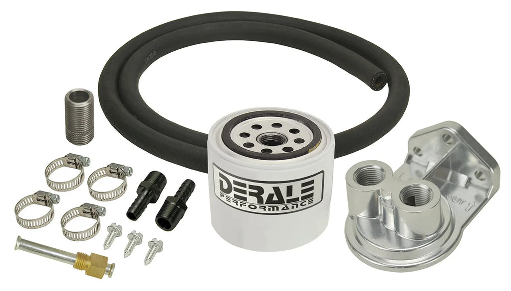 Derale Single Mount 3/8" NPT Ports Up Remote Transmission Filter Kit, Standard - Main Product View