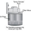 Load image into Gallery viewer, Derale Single Mount 3/8" NPT Ports Up Remote Transmission Filter Kit, Standard - Detail View