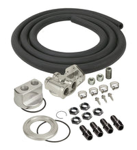 Load image into Gallery viewer, Derale Single Mount Univ Oil Fltr Reloc Kit, 1/2" NPT Side Ports, 3/4"-16 Filter Thread - Main Product View