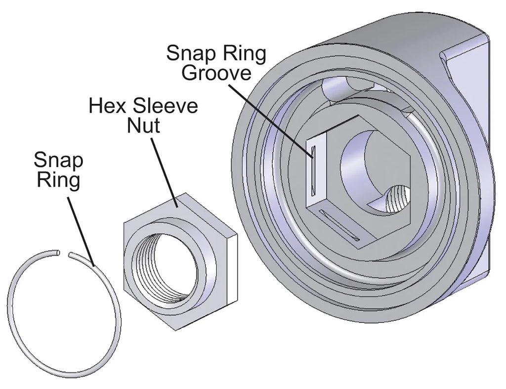 Derale Single Mount Univ Oil Fltr Reloc Kit, 1/2" NPT Side Ports, 3/4"-16 Filter Thread - Detail View