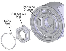 Load image into Gallery viewer, Derale Single Mount Univ Oil Fltr Reloc Kit, 1/2" NPT Side Ports, 3/4"-16 Filter Thread - Detail View