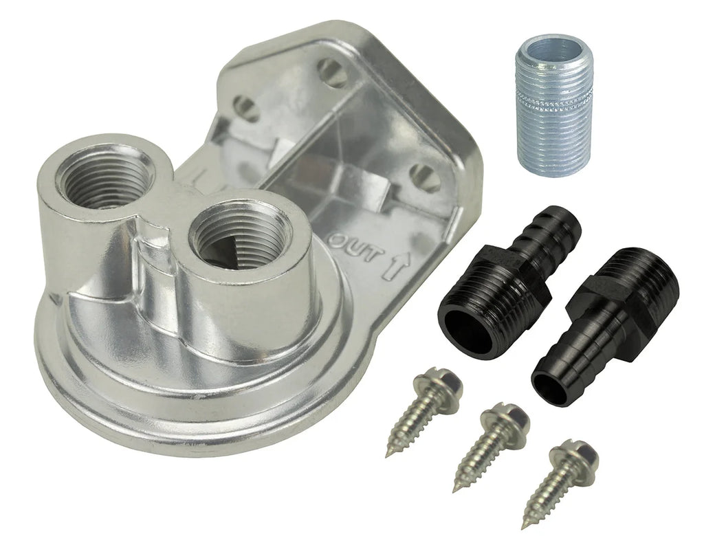 Derale Single Ports Up 1/2" NPT Filter Mount Kit - Main Product View