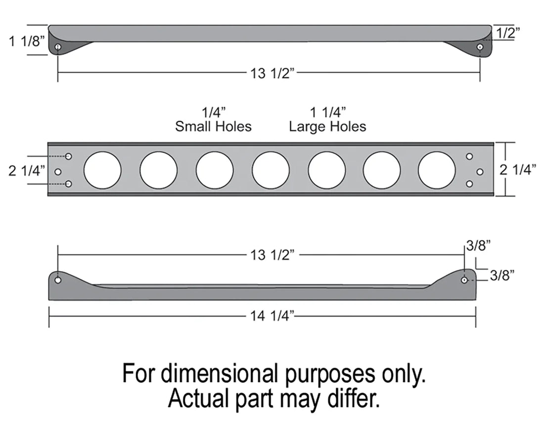 Derale Single Stacked Plate Brushed Aluminum Brackets With Mounting Hardware - Additional View 5