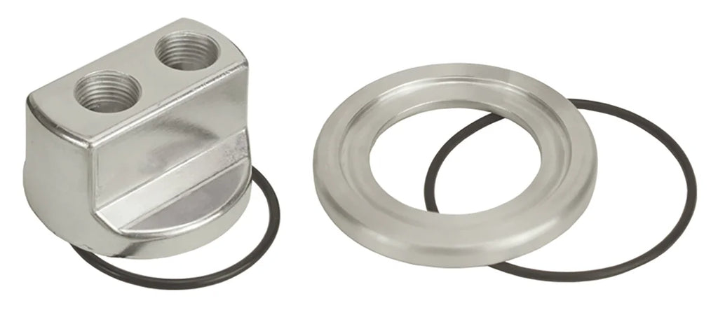 Derale Standard Engine Spin On Adapter with 1/2" NPT Ports, 13/16"-16 Engine Thread - Main Product View