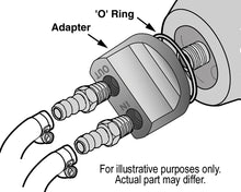 Load image into Gallery viewer, Derale Standard Engine Spin On Adapter with 1/2" NPT Ports, 22x1.5mm Filter Thread - Side View