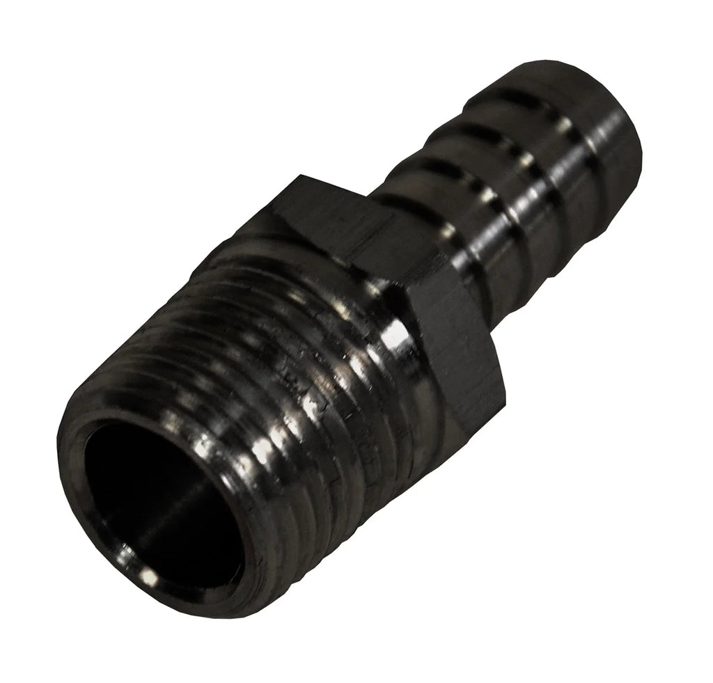 Derale Straight Hose Barb Fitting, 1/2" NPT Male x 1/2" Barb, Each