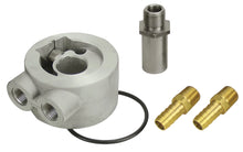 Load image into Gallery viewer, Derale Thermostatic Sandwich Adapter Kit with 3/8&quot; NPT Ports and 18x1.5mm Filter Thread 15733 - Main Product View