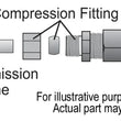 Load image into Gallery viewer, Derale Universal 1/2" Transmission Cooler Line to 3/8" Hose Barb Compression Fitting - Side View